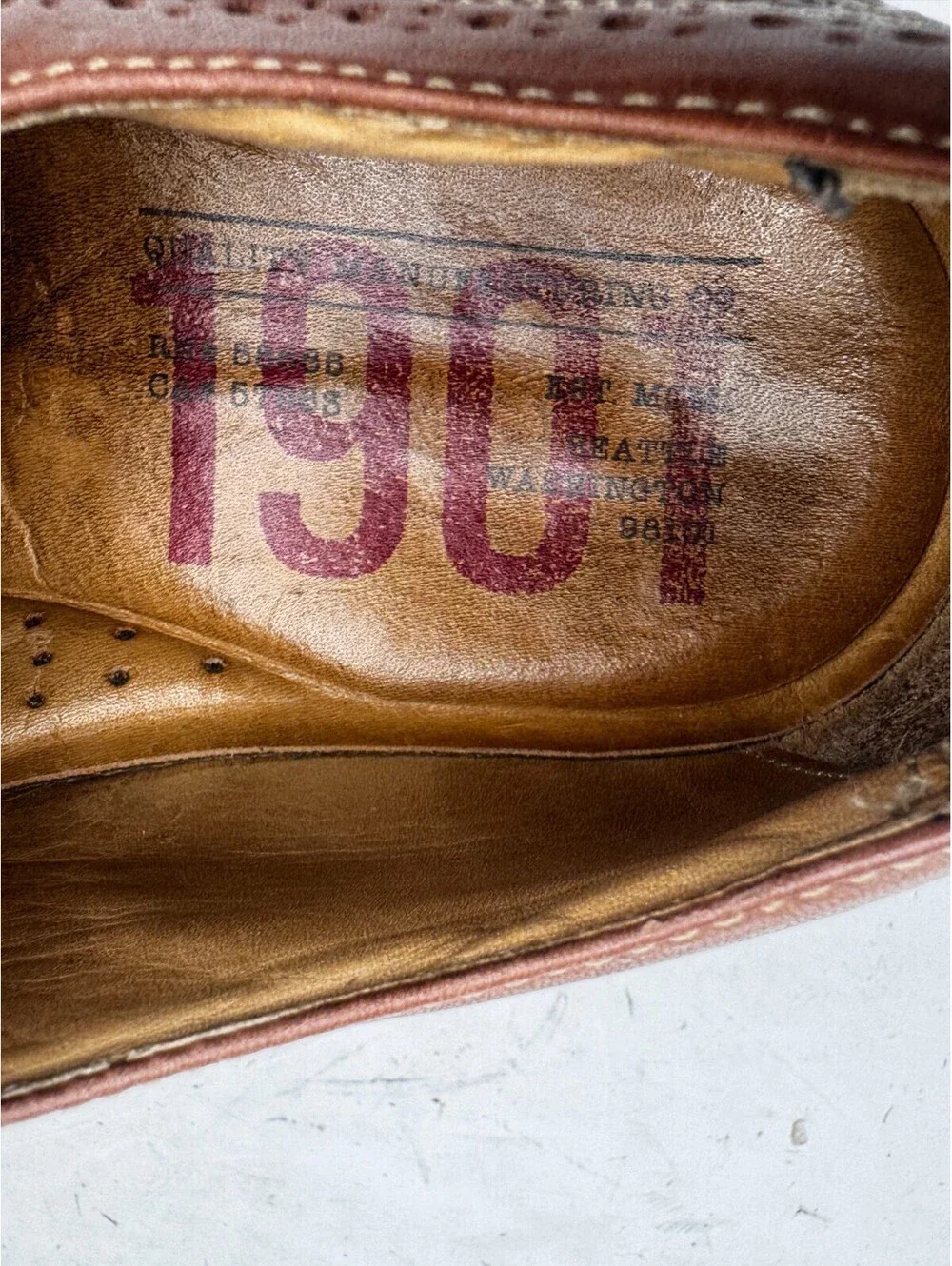 1901 Nordstrom Kyle Men's Dress Shoes 11 Brown Leather Brogues Wingtip Oxfords